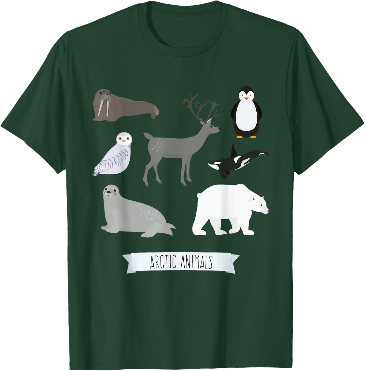 Arctic Animals Gift Walrus Penguin Polar Bear Arctic Kids T-Shirt - T-Shirt | Forest