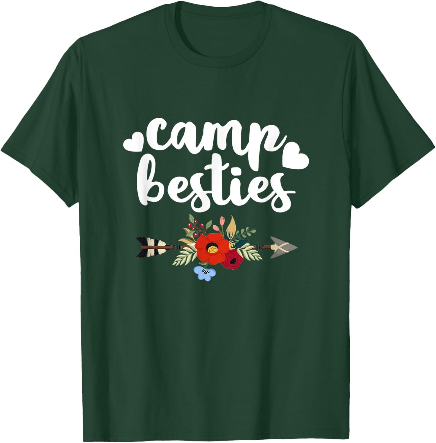 Funny Camp Besties Shirt Cute Best Friend Camper Gift Girl T-Shirt - T-Shirt | Forest
