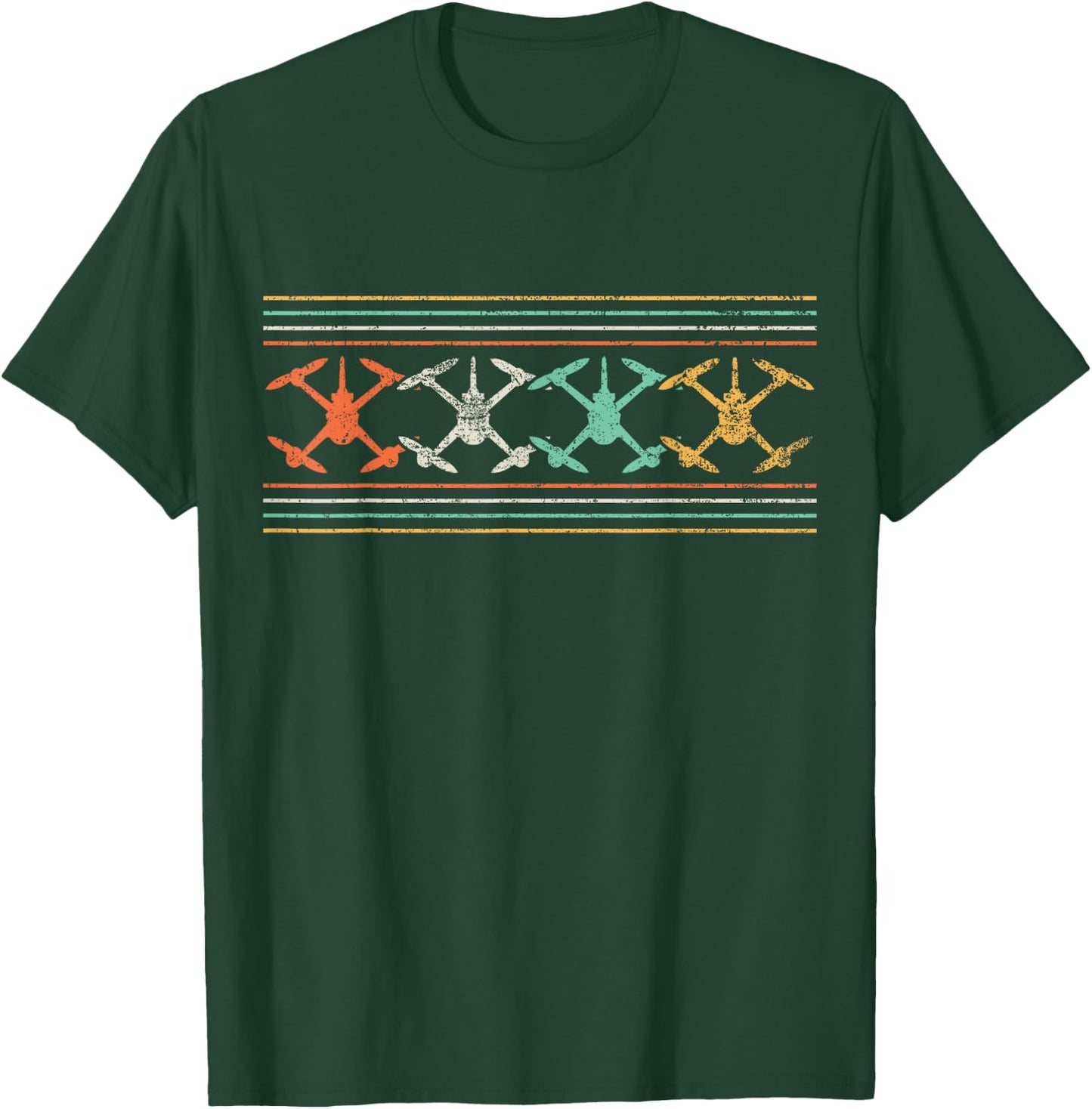 Drone Quadcopter FPV UAV Vintage T-Shirt - T-Shirt | Forest