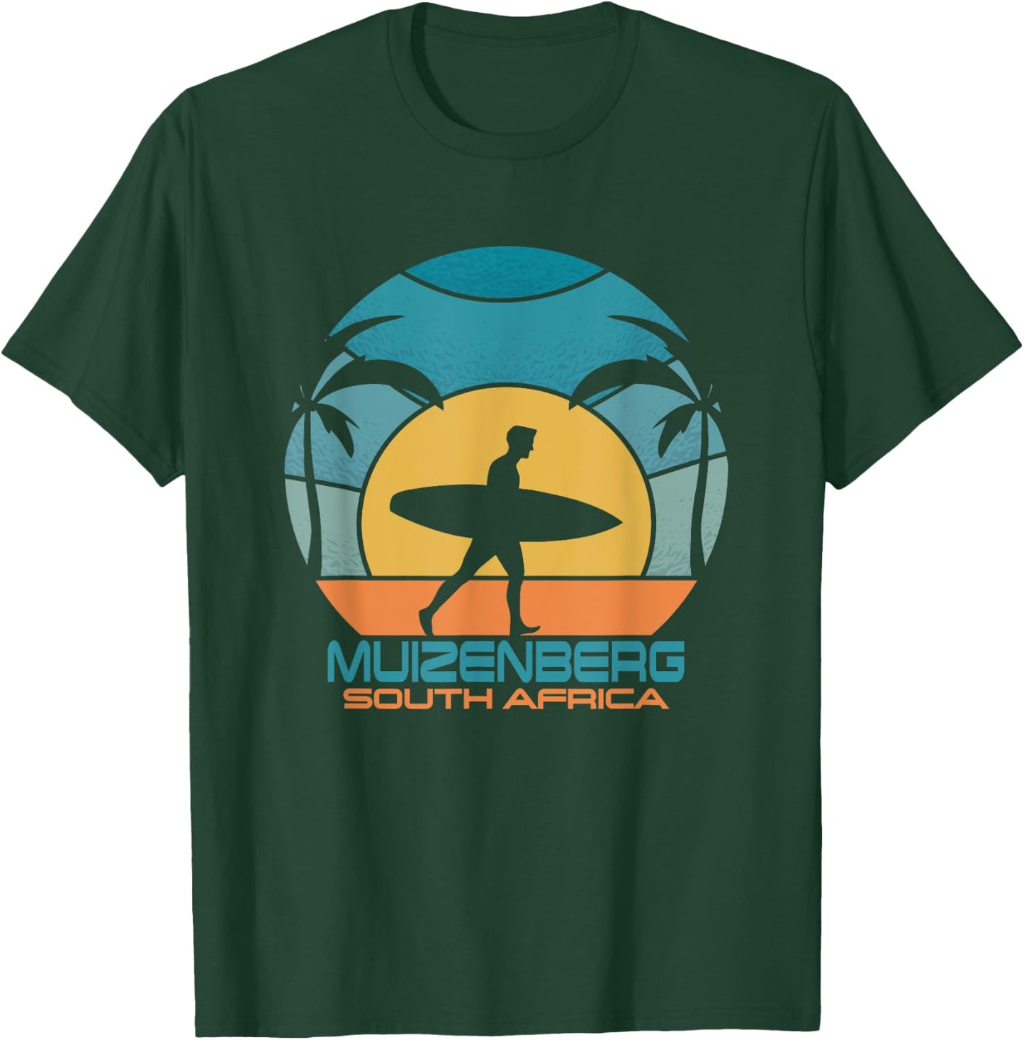 Muizenberg Surfing Beach Retro Surfing Summer Vacation T-Shirt - T-Shirt | Forest