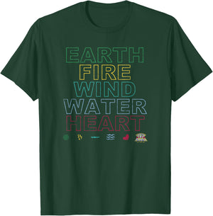 Captain Planet Earth Day Earth Wind Fire Water Heart Symbols T-Shirt - T-Shirt | Forest