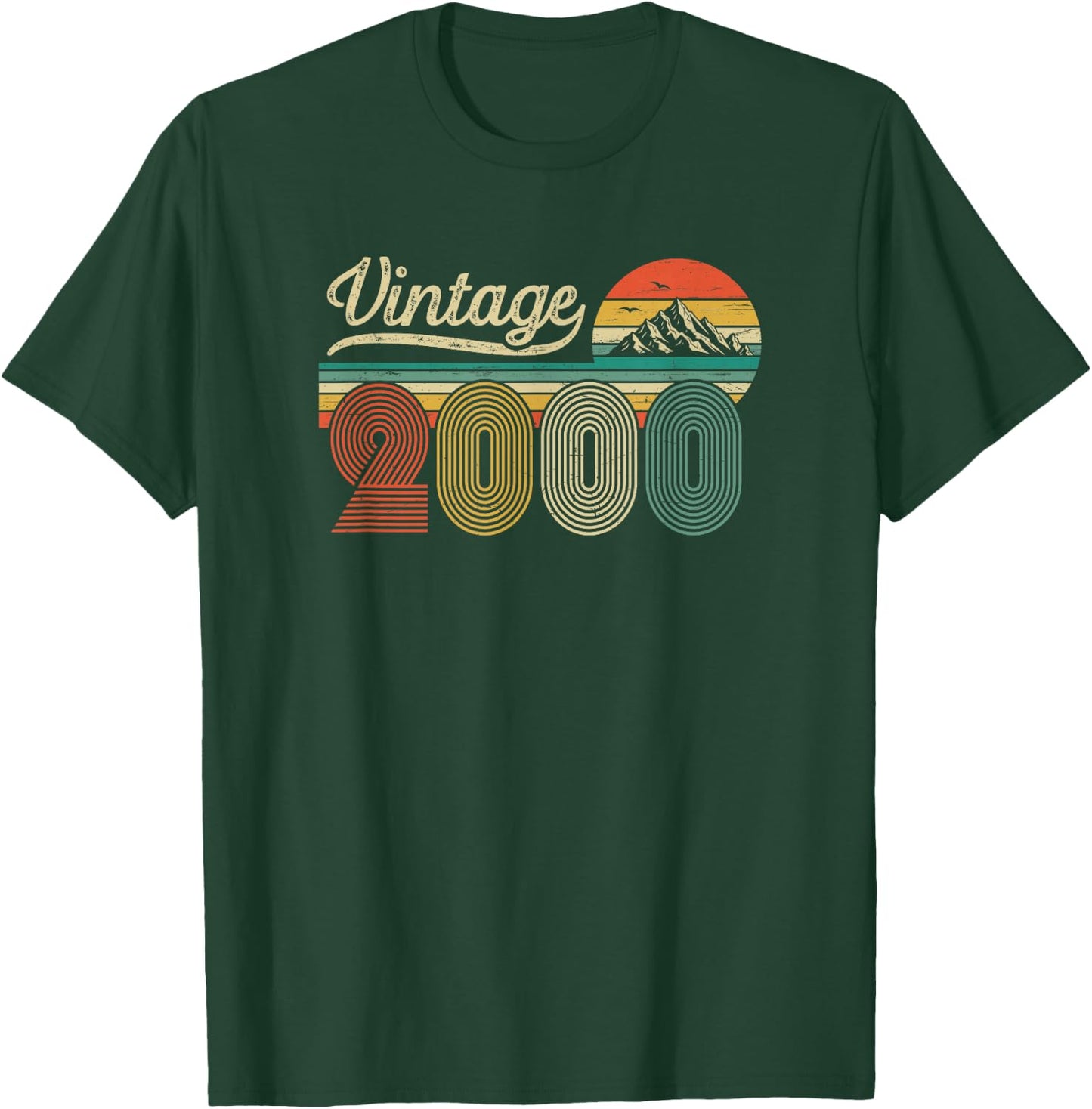 26th Birthday Man Woman - Vintage Born in 2000 Classic Retro T-Shirt - T-Shirt | Forest