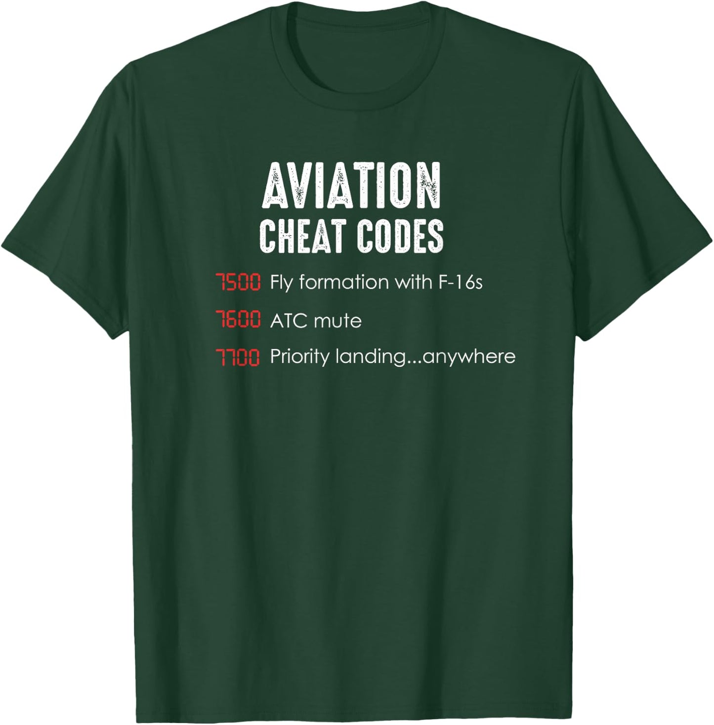 Aviation cheat codes - Funny shirt for pilots and ATC T-Shirt - T-Shirt | Forest