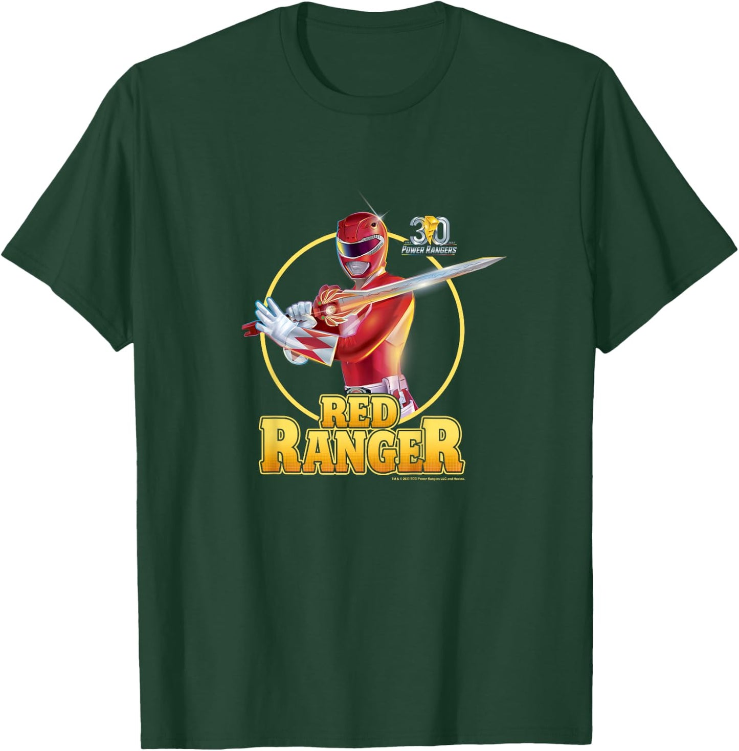 Power Rangers 30th Anniversary Red Ranger Vintage Portrait T-Shirt - T-Shirt | Forest