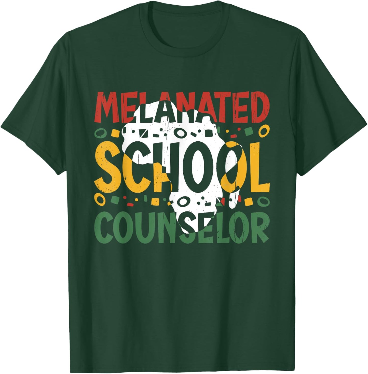 Melanated School Counselor Black History Month Melanin T-Shirt - T-Shirt | Forest
