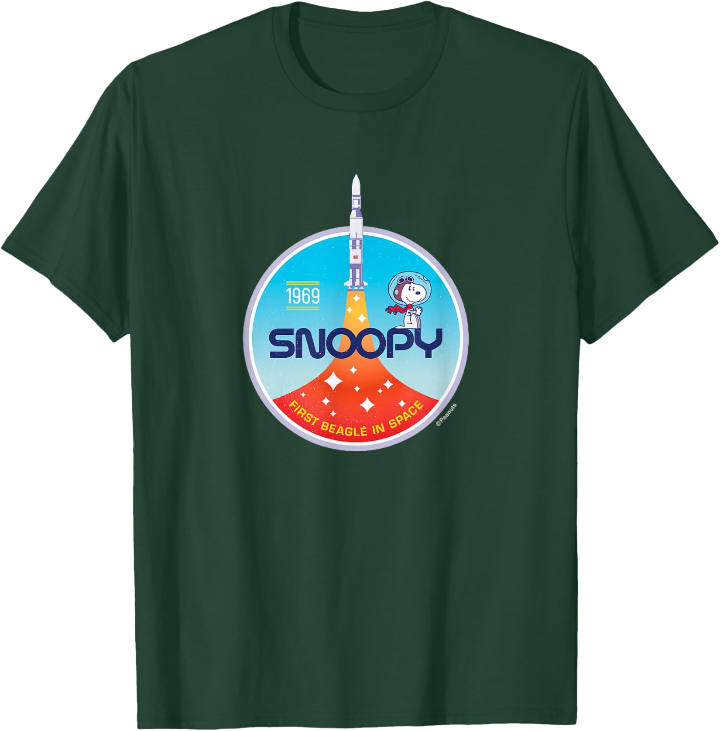 Peanuts - Snoopy Rocket Launch First Beagle In Space 1969 T-Shirt - T-Shirt | Forest