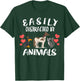 Easily Distracted By Animals Cat Horse Dog Men Women Girls Kids T-Shirt - T-Shirt | Forest