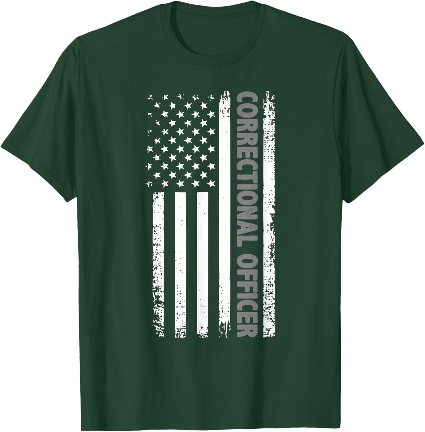 Correctional Officer American Flag T-Shirt - T-Shirt | Forest