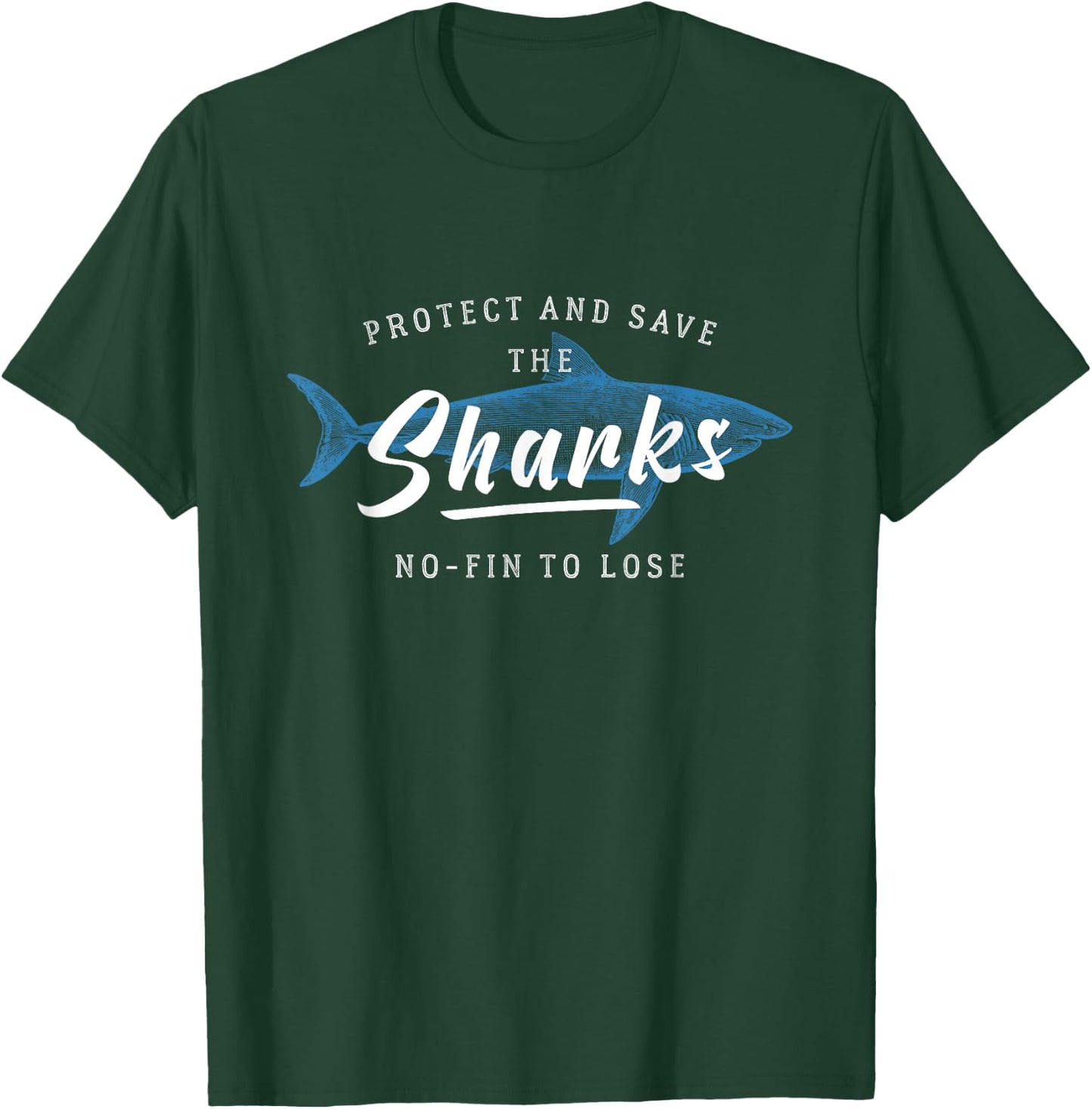 Shark Word Game with a Fin Save the Sharks T-Shirt - T-Shirt | Forest