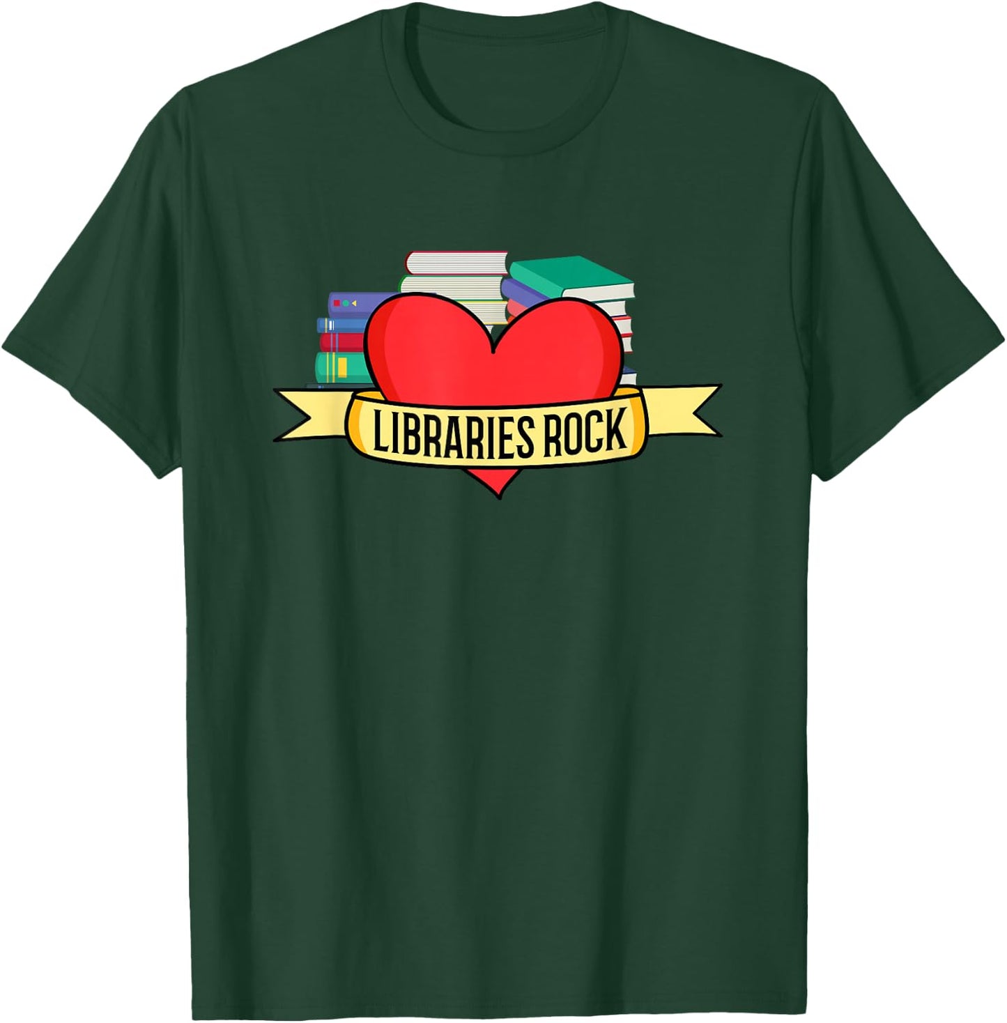 Funny Librarian Library Assistant Libraries Rock Book Lover T-Shirt - T-Shirt | Forest