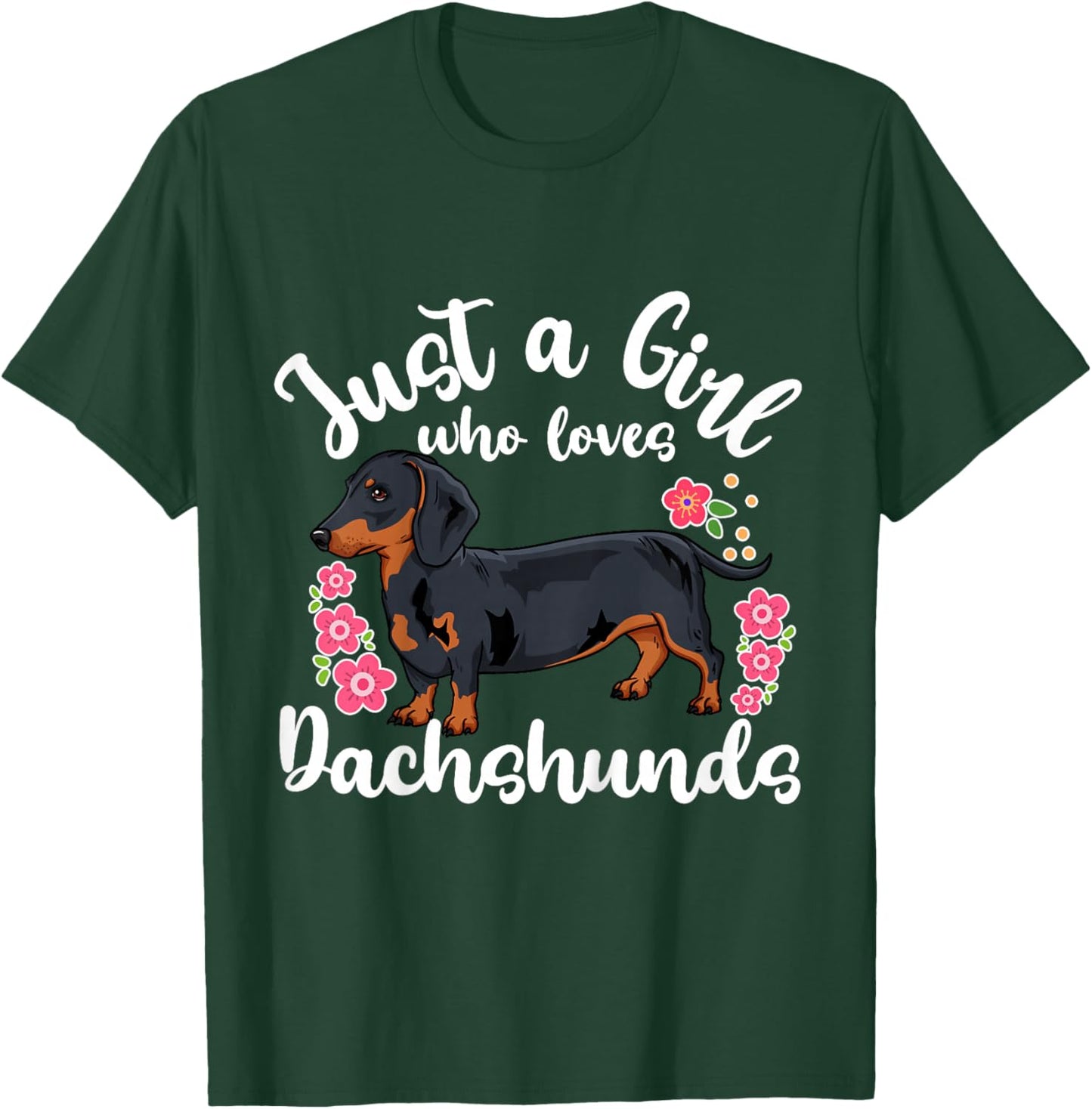 Kids Dachshund Just a Girl Who Loves Dachshunds T-Shirt - T-Shirt | Forest