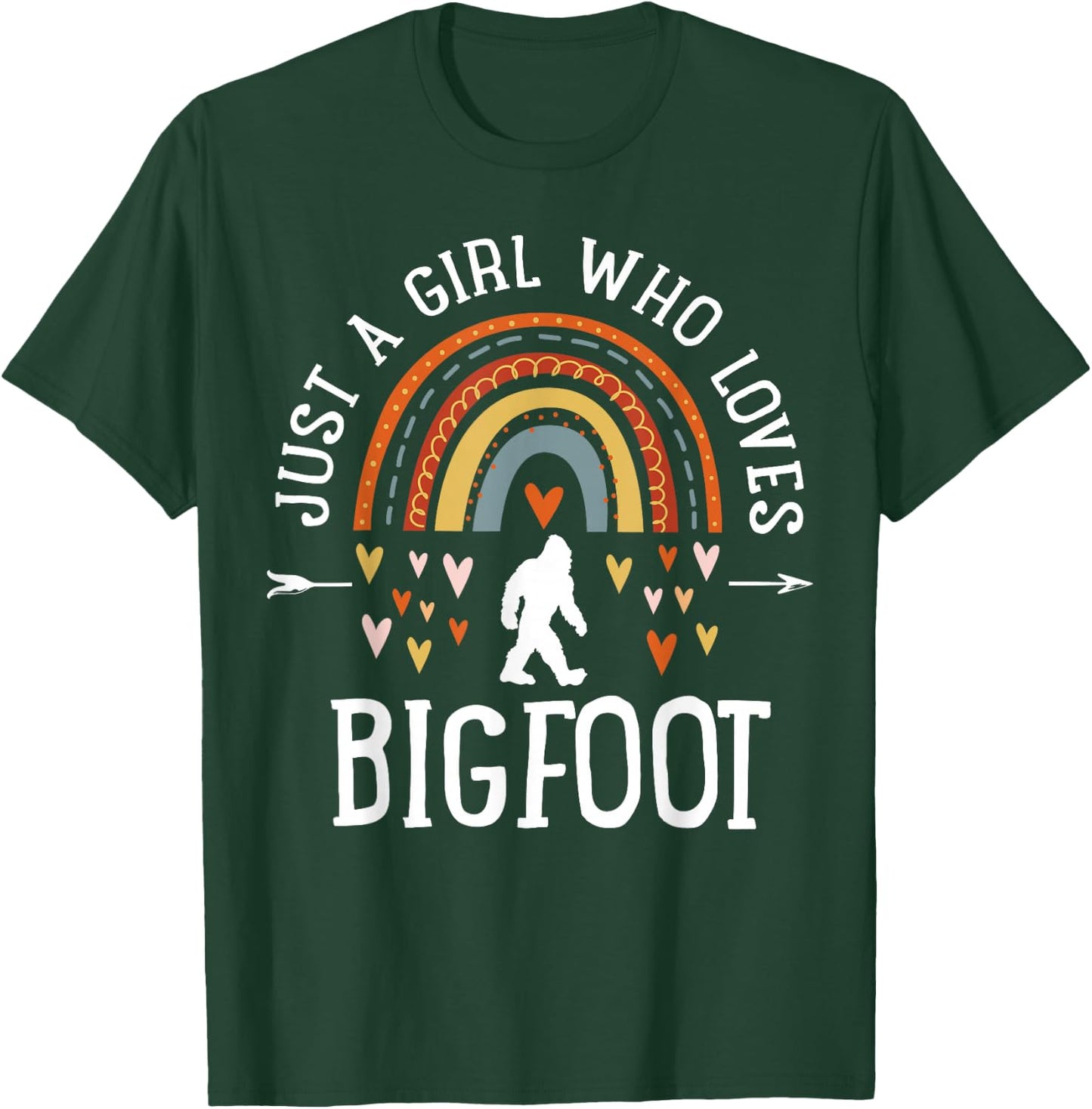 Just A Girl Who Loves Bigfoot Rainbow Gifts Bigfoot Lover T-Shirt - T-Shirt | Forest