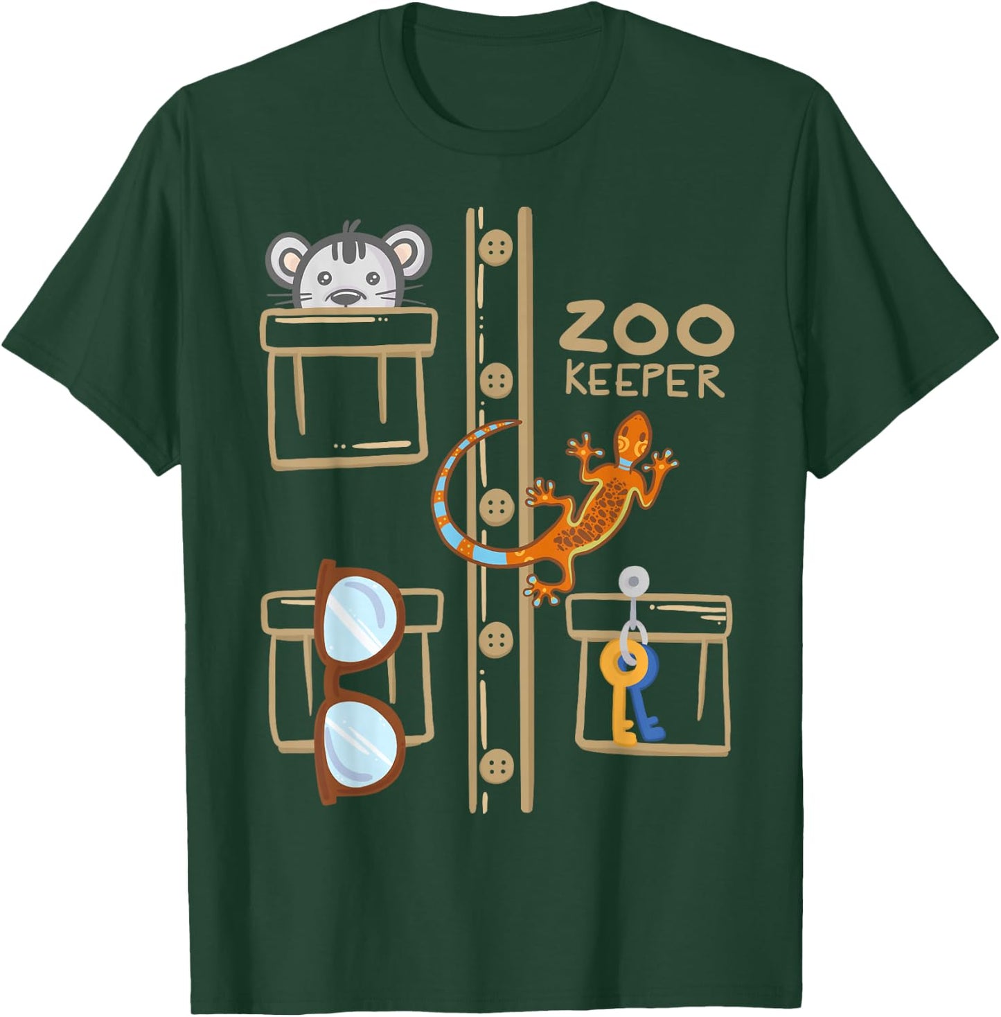 Zookeeper Costume Shirt - Halloween Jungle Explorer T-Shirt - T-Shirt | Forest