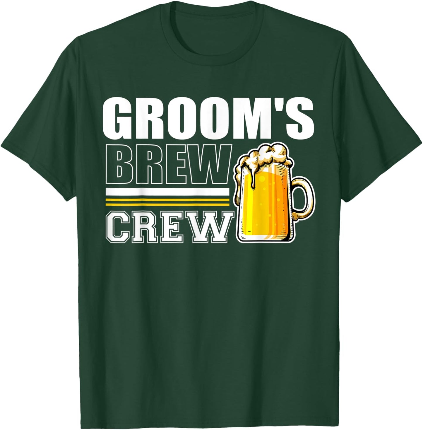 Groom's Brew Crew Drinking Wedding Bachelor Party T-Shirt - T-Shirt | Forest