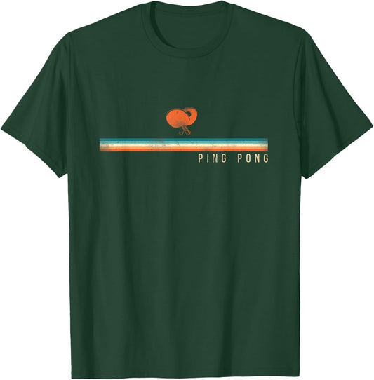 Ping Pong Table Tennis Retro Vintage Ping Pong T-Shirt - T-Shirt | Forest