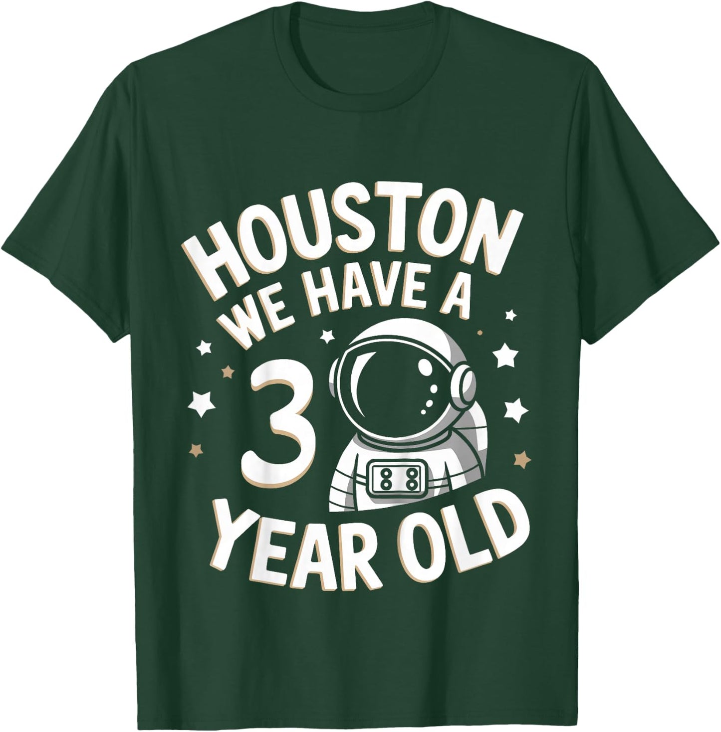 Kids 3Rd Birthday Houston We Have A 3 Year Old Astronaut T-Shirt - T-Shirt | Forest