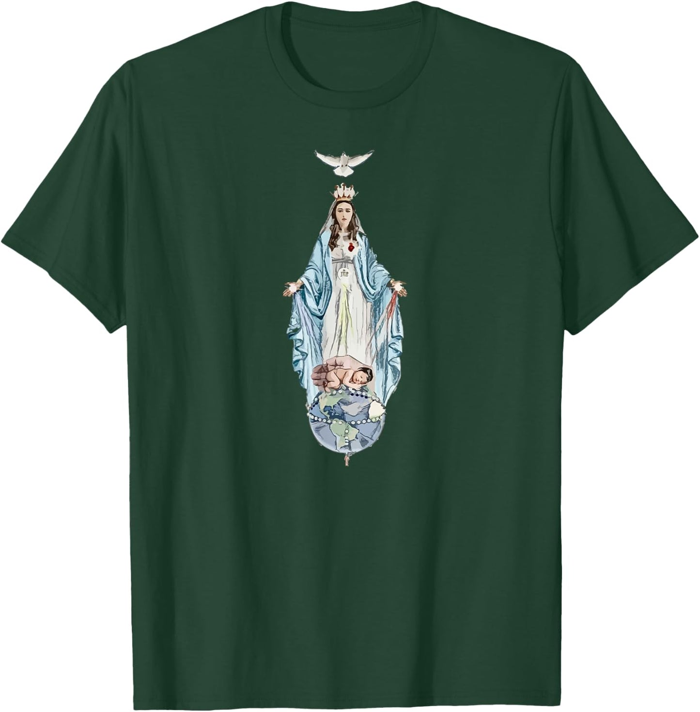 Queen and Mother of the End Times Our Lady Virgin Mary T-Shirt - T-Shirt | Forest