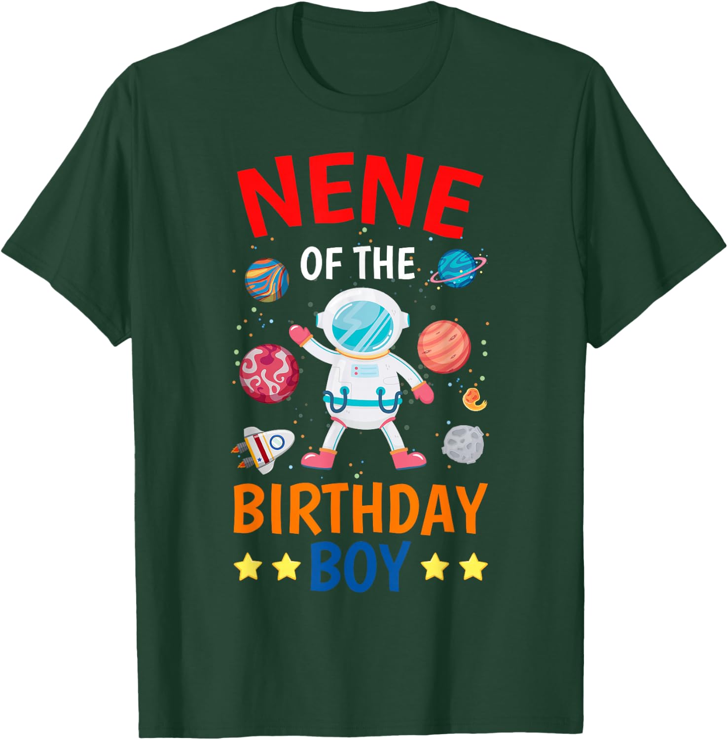 Nene Of The Birthday Boy Space Planet Theme Bday Party T-Shirt - T-Shirt | Forest