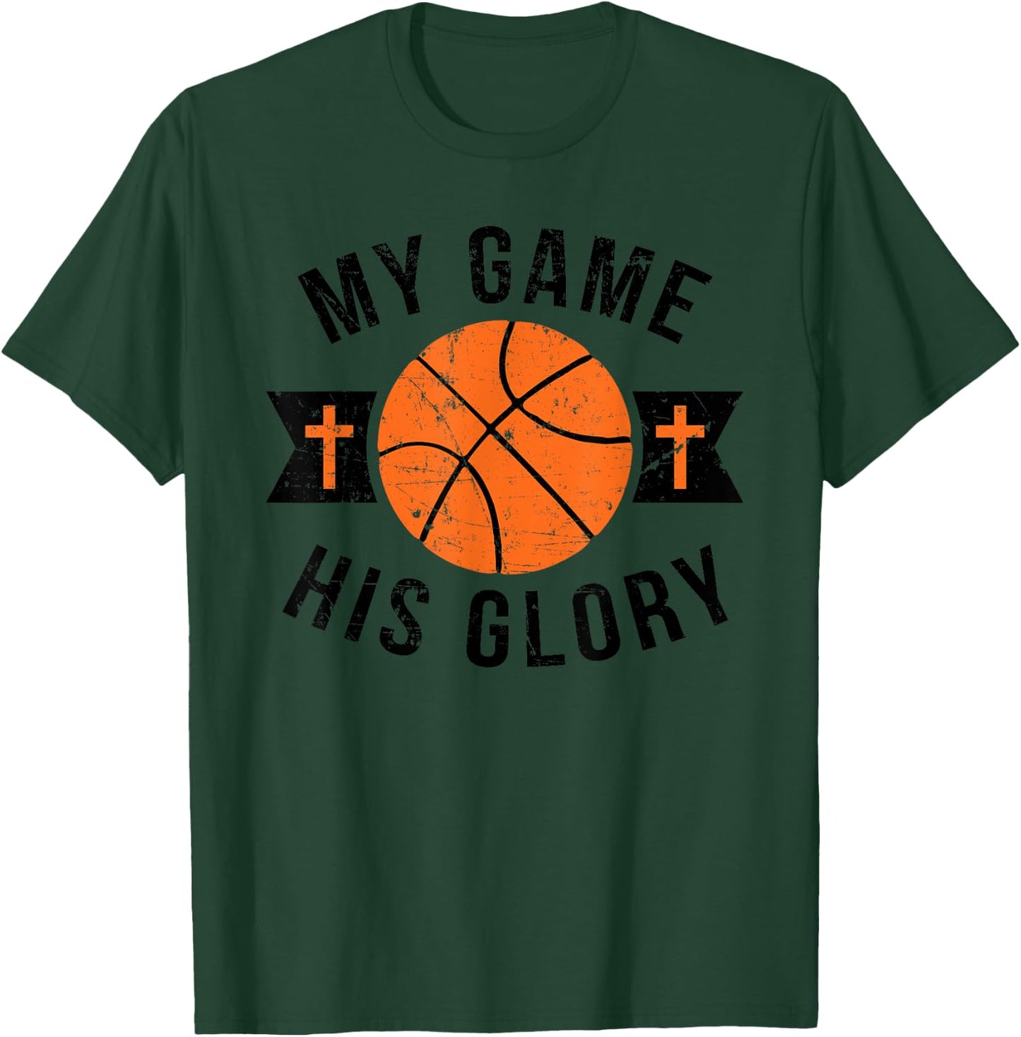 Christian Basketball Gifts Men Boys Girls Women Coach Team T-Shirt - T-Shirt | Forest
