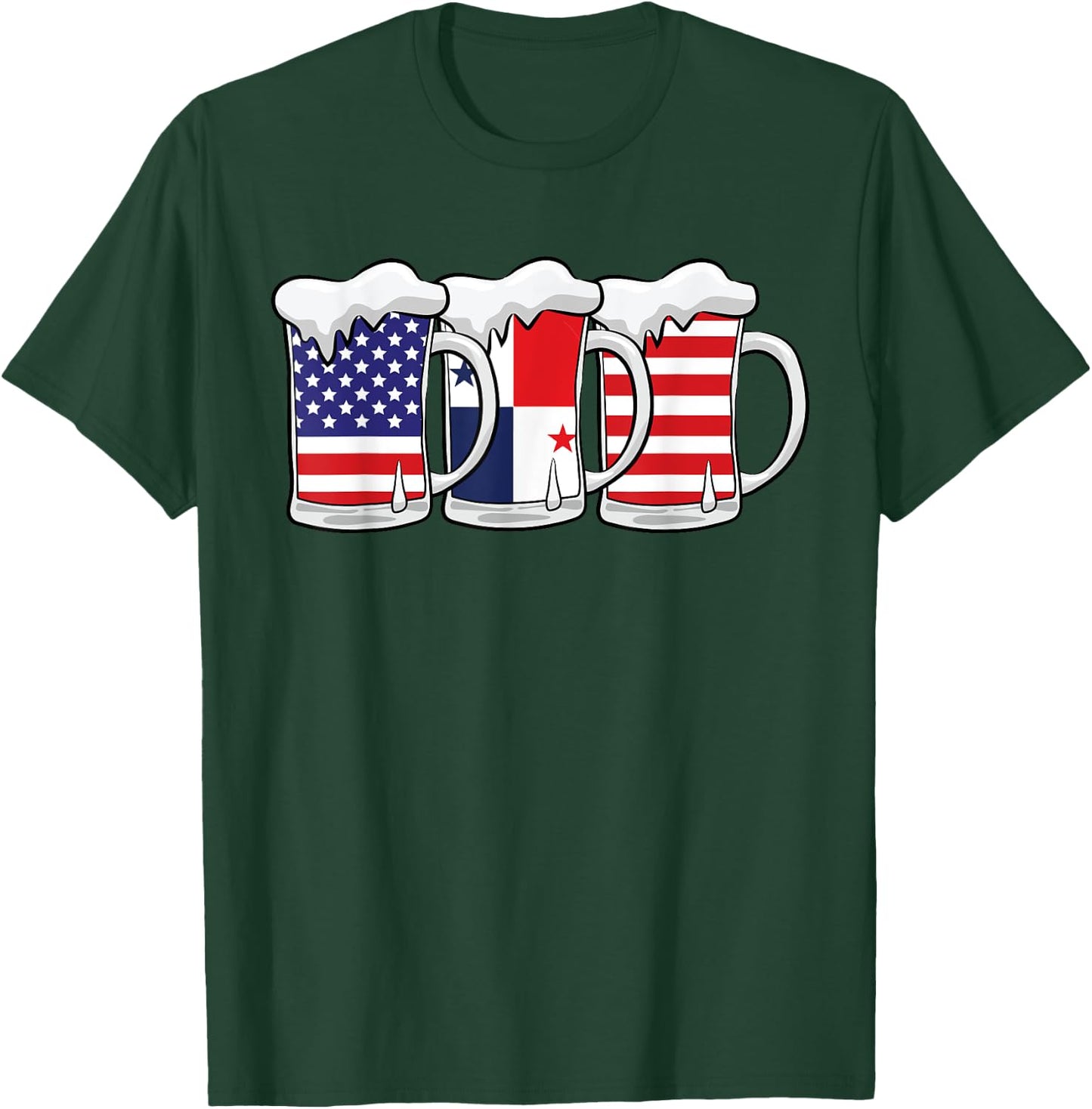 Beer USA Panama USA Panama Flag T-Shirt - T-Shirt | Forest