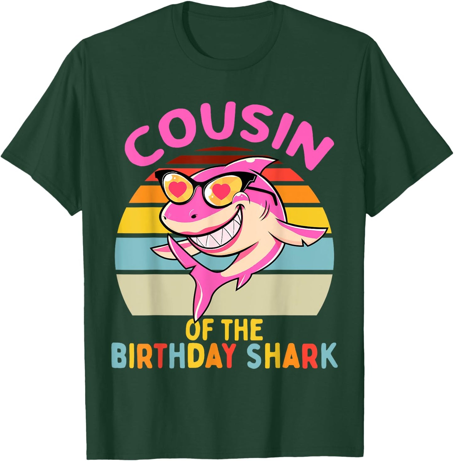 Cousin of the Shark Birthday Girls Matching Family T-Shirt - T-Shirt | Forest