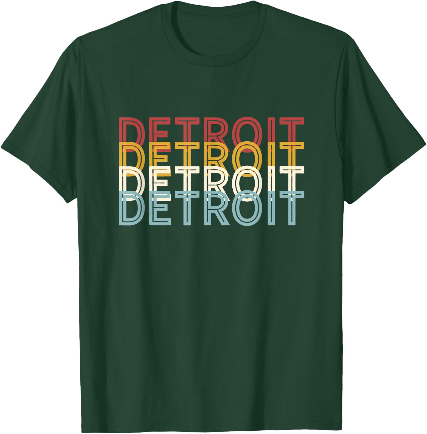 US American City 70's Retro USA - Vintage Detroit T-Shirt - T-Shirt | Forest