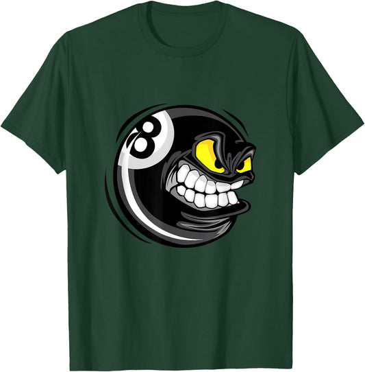 Enjoy Cool Pool Billiards Angry 8 Ball Graphic Designs T-Shirt - T-Shirt | Forest