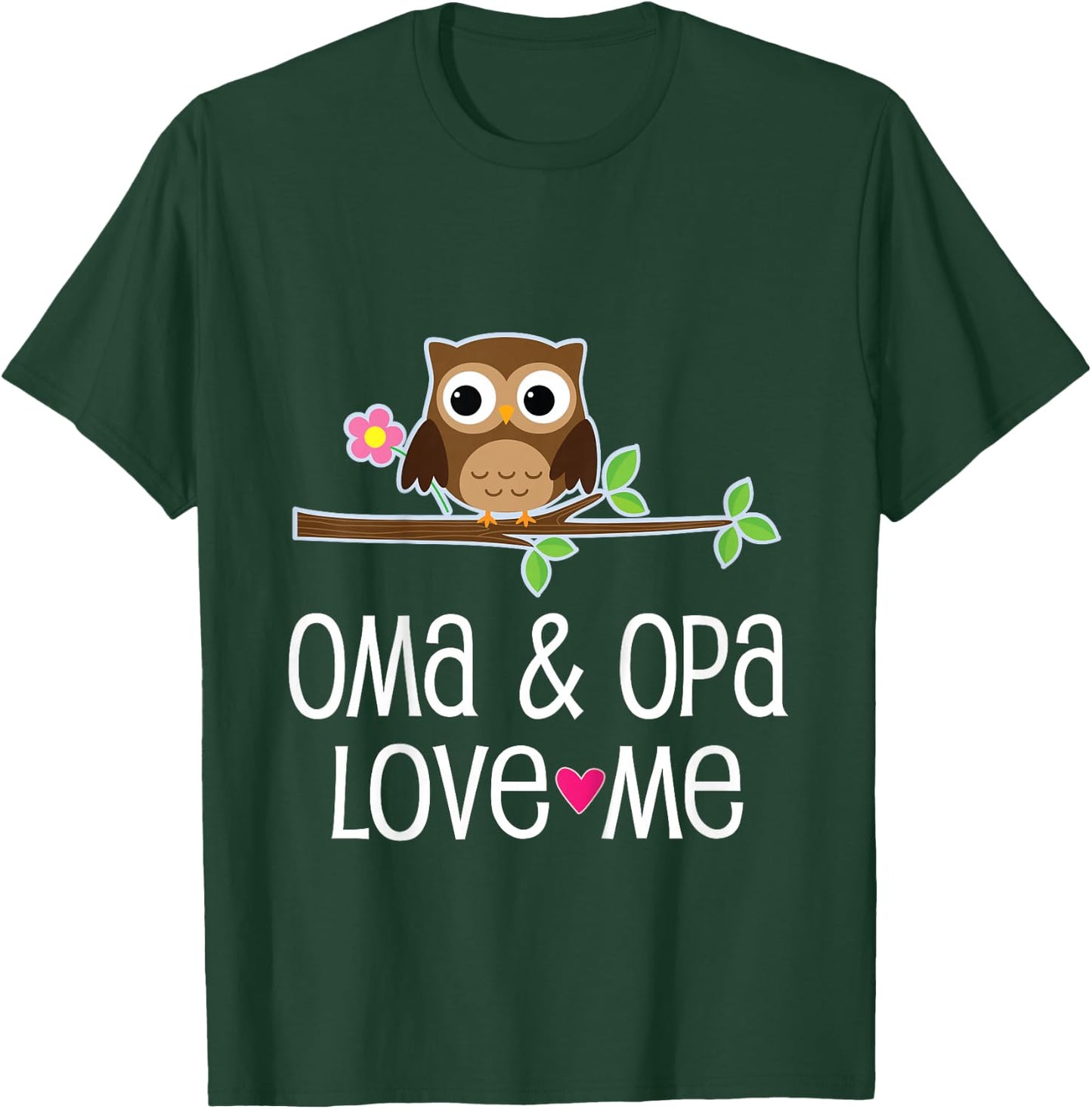 Kids Oma and Opa Love Me Granddaughter Owl T-Shirt - T-Shirt | Forest