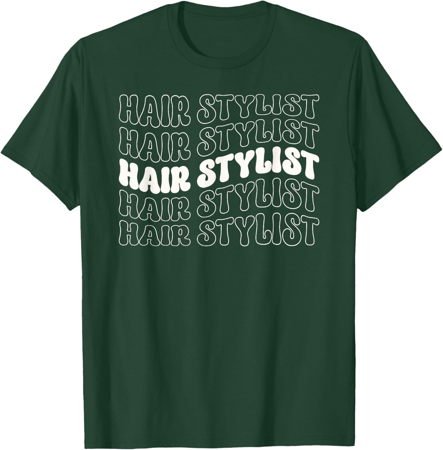 Hair Stylist Retro Groovy Hairdresser Salon Men Women Barber T-Shirt - T-Shirt | Forest