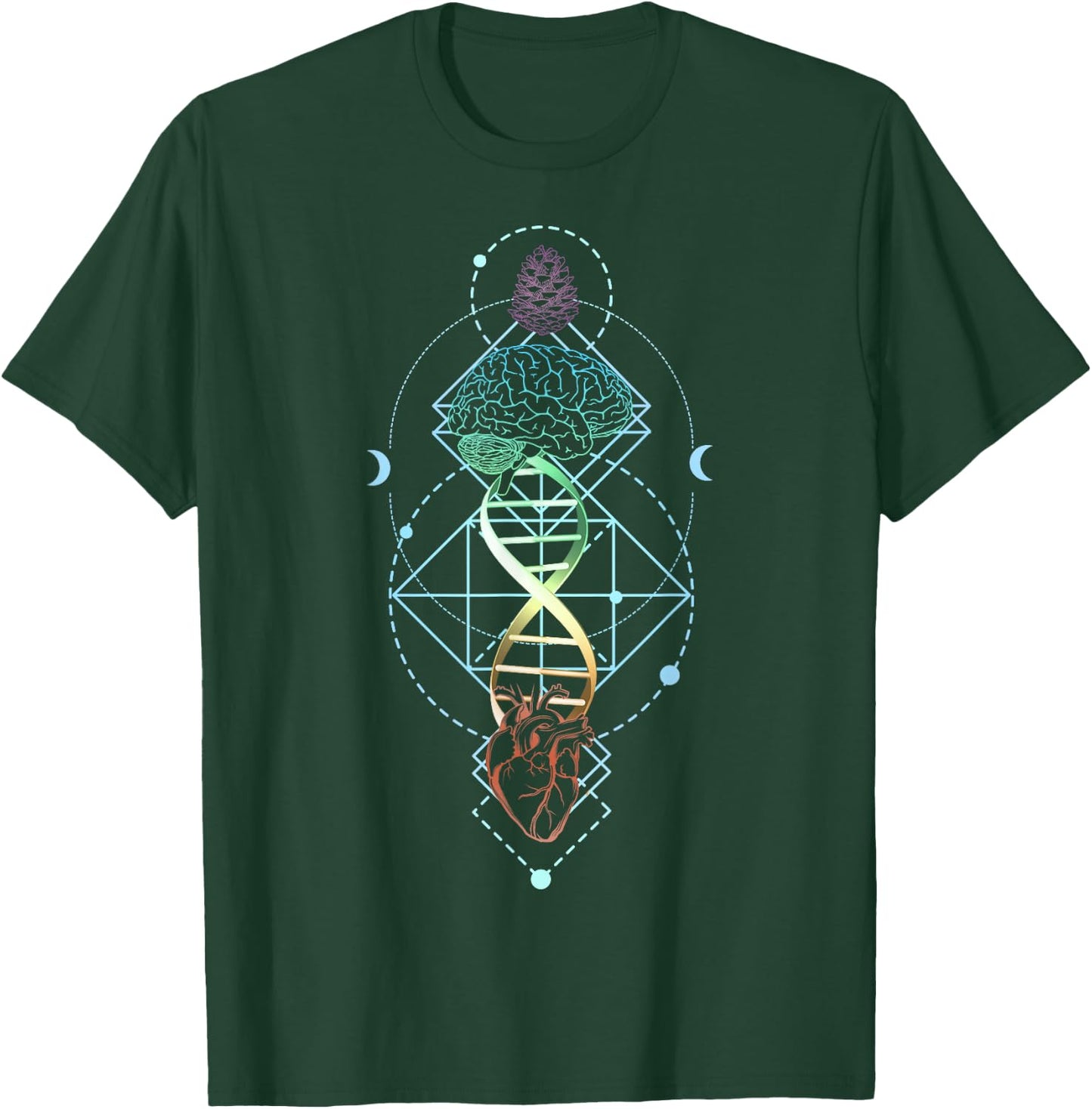 Pineal Gland Pine Cone Third Eye Mind Opening Heart T-Shirt - T-Shirt | Forest