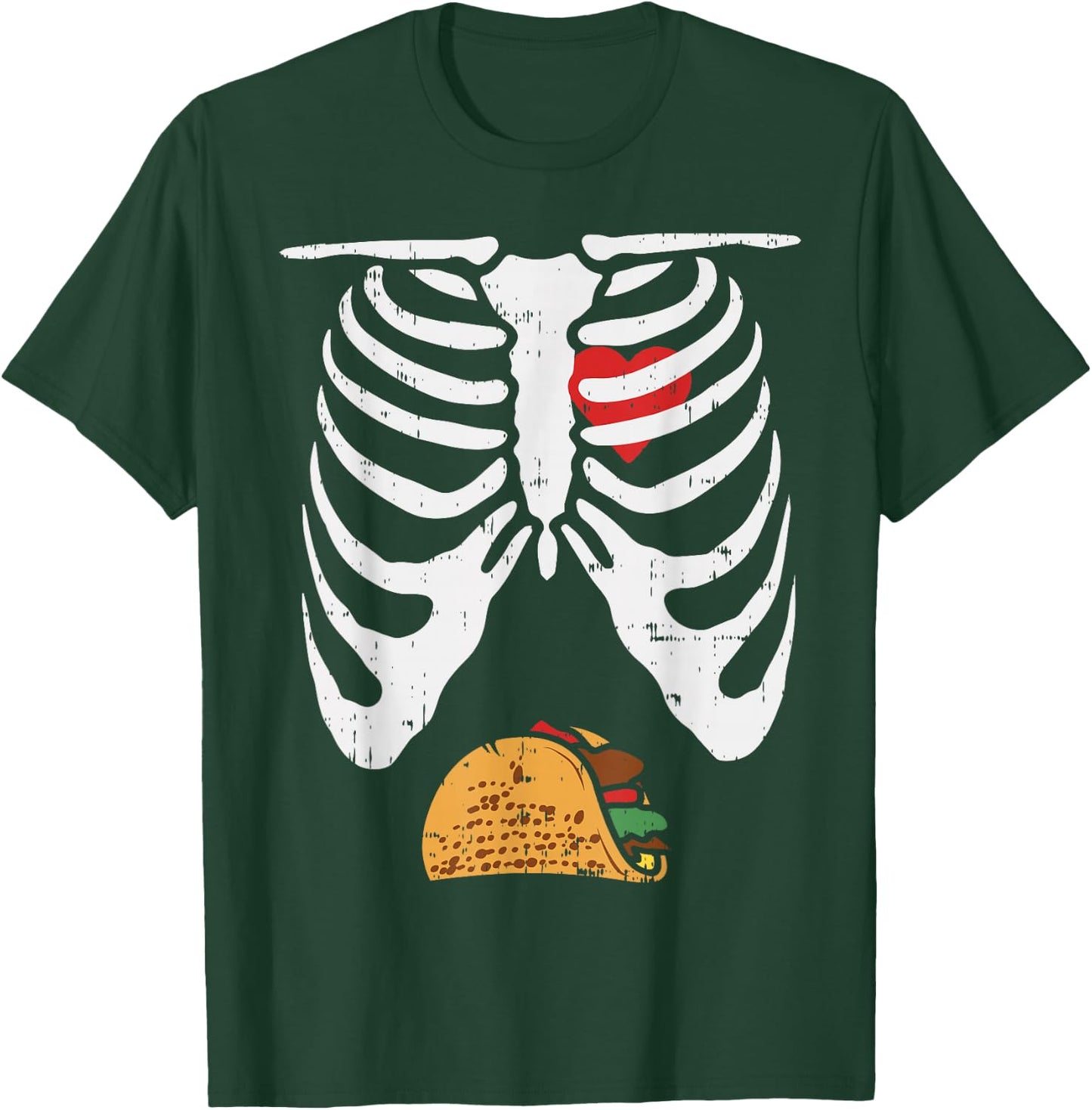Halloween Dad Skeleton Taco Belly Funny Pregnancy Couple Men T-Shirt - T-Shirt | Forest