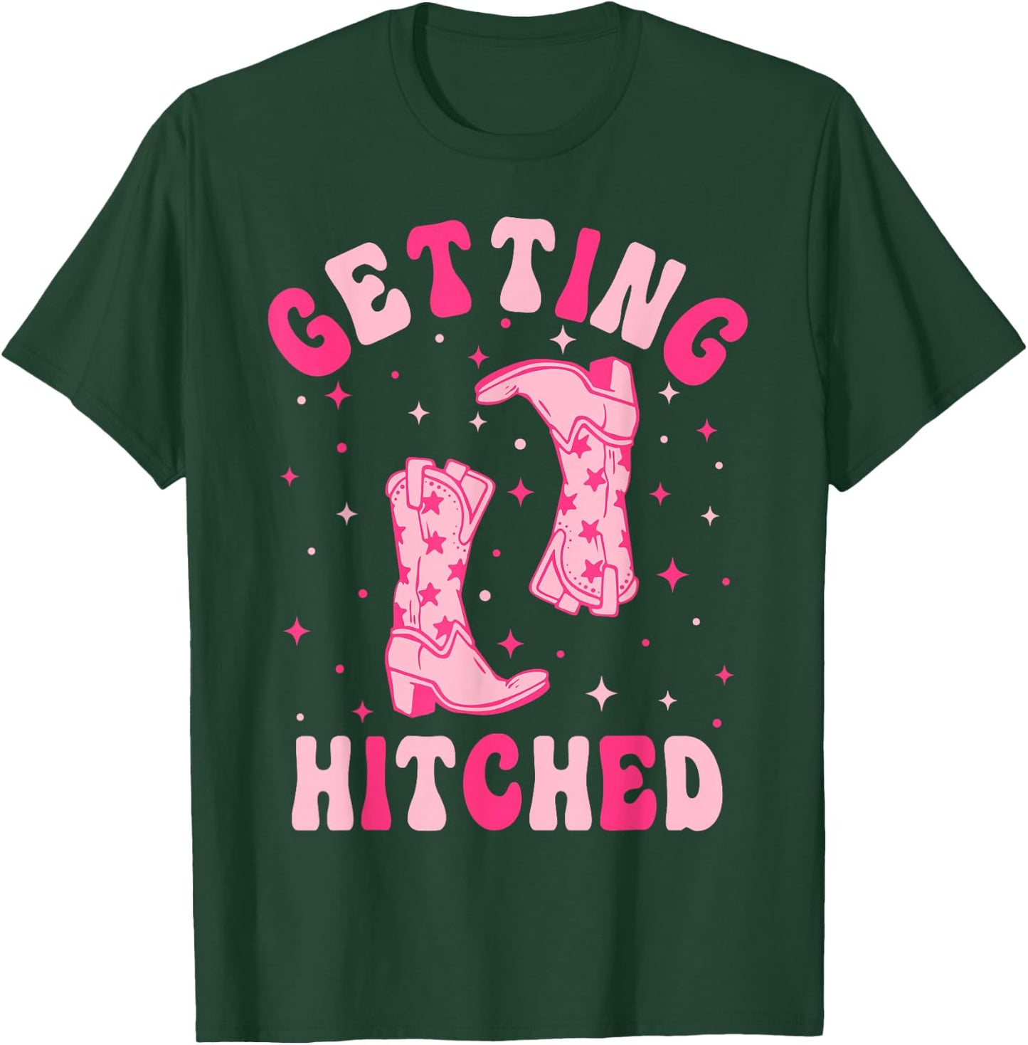 Getting Hitched Getting Rowdy Western Bachelorette Party T-Shirt - T-Shirt | Forest