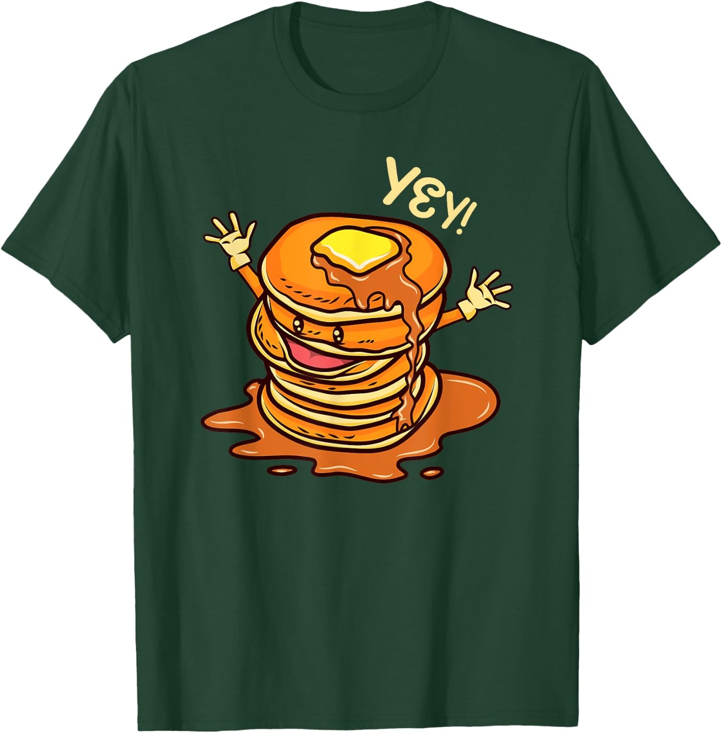 Funny Stack of Pancakes And Pajamas Cute Kawaii Pancakes T-Shirt - T-Shirt | Forest