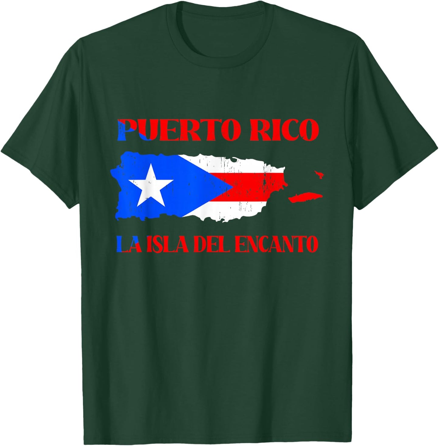 Puerto Rico La Isla Del Encanto Flag Vintage T-Shirt - T-Shirt | Forest