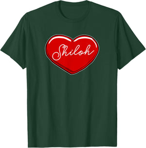 Hand Drawn Heart Shiloh - First Name Hearts I Love Shiloh T-Shirt - T-Shirt | Forest