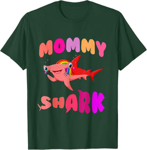 Mommy Shark hammerhead birthday family shark matching T-Shirt - T-Shirt | Forest