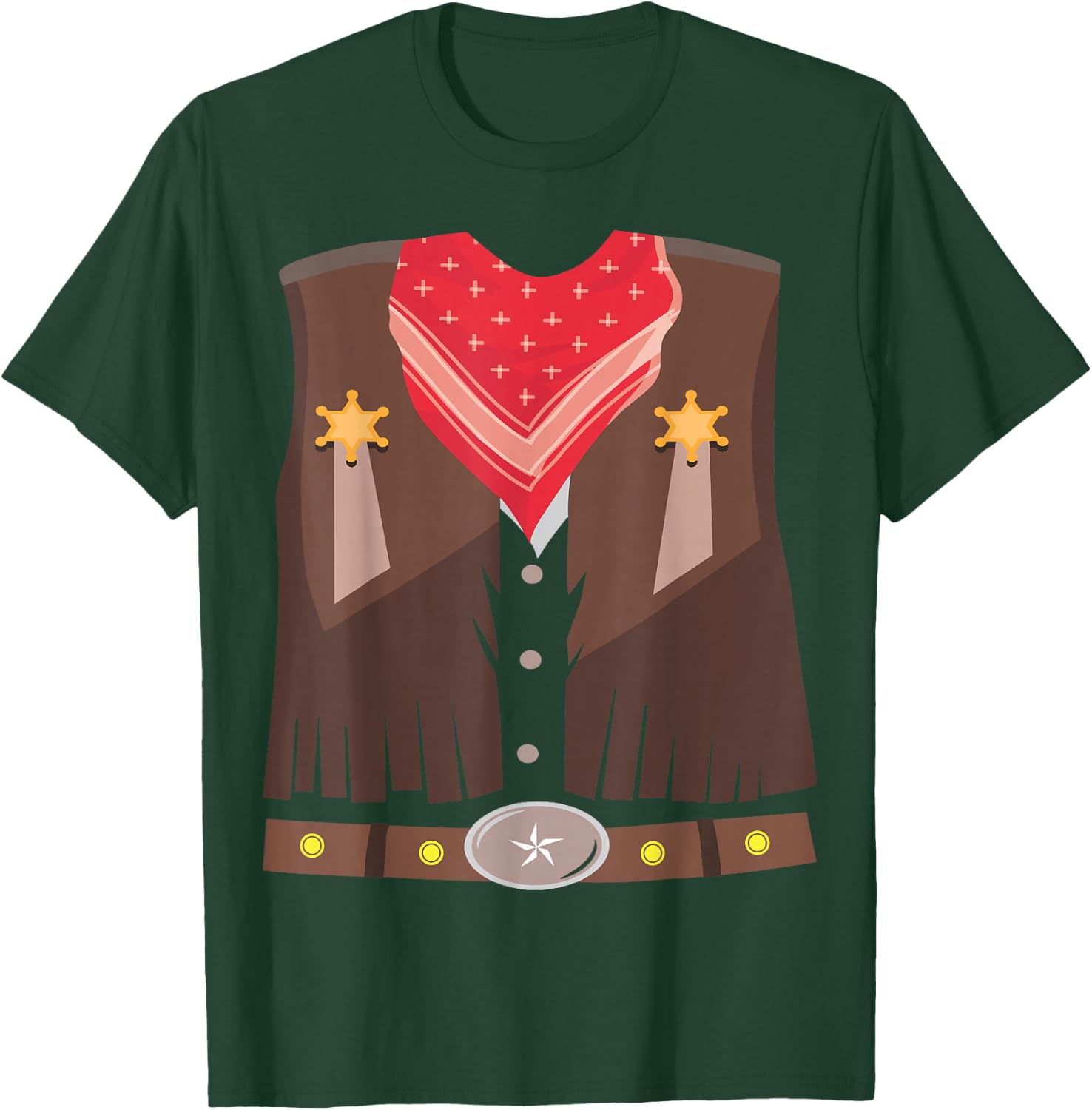 Western Cowboy Halloween Costume Men Women Kids Cowboy T-Shirt - T-Shirt | Forest