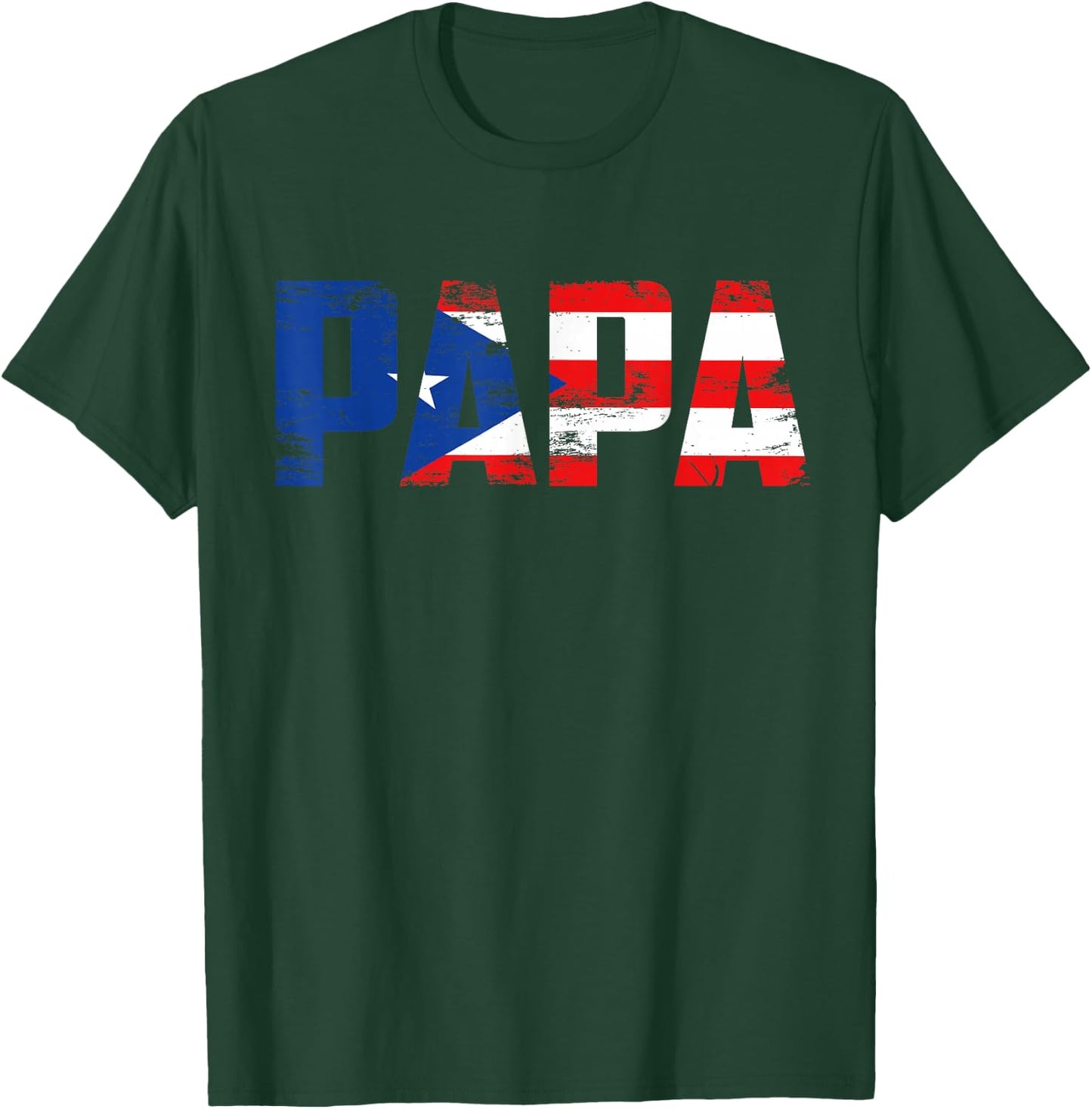 Papa Puerto Rico Flag Pride Fathers Day Puerto Rican Men T-Shirt - T-Shirt | Forest