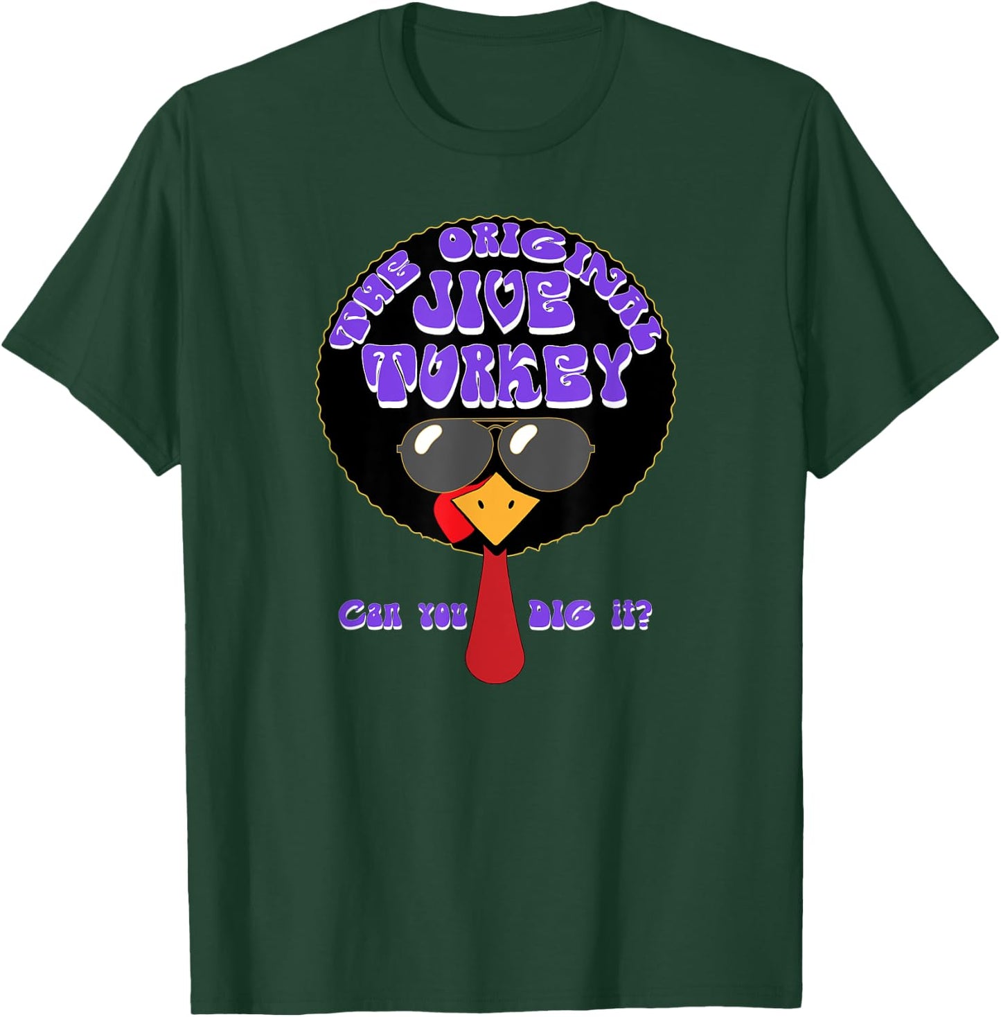 Funny Jive Turkey Face Thanksgiving Day T-Shirt - T-Shirt | Forest