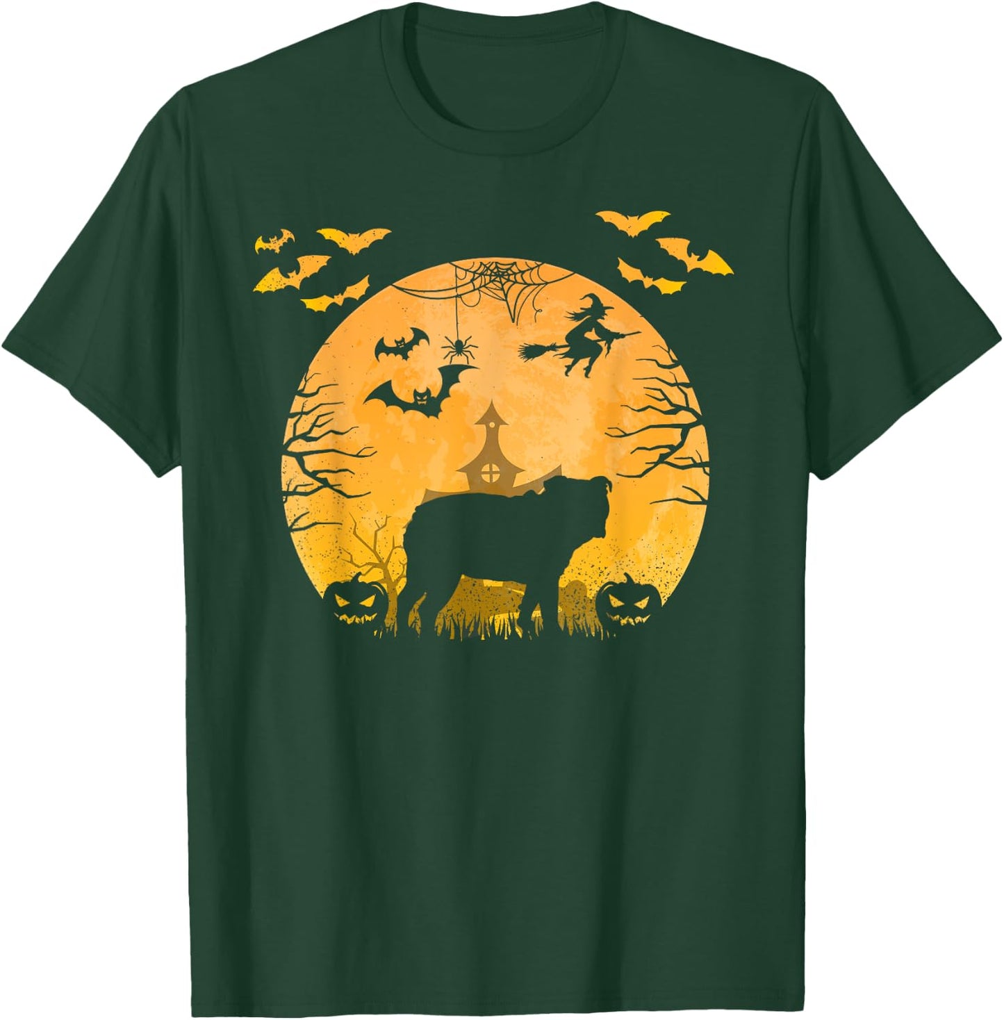 Funny Halloween Dog English bulldog Halloween T-Shirt - T-Shirt | Forest