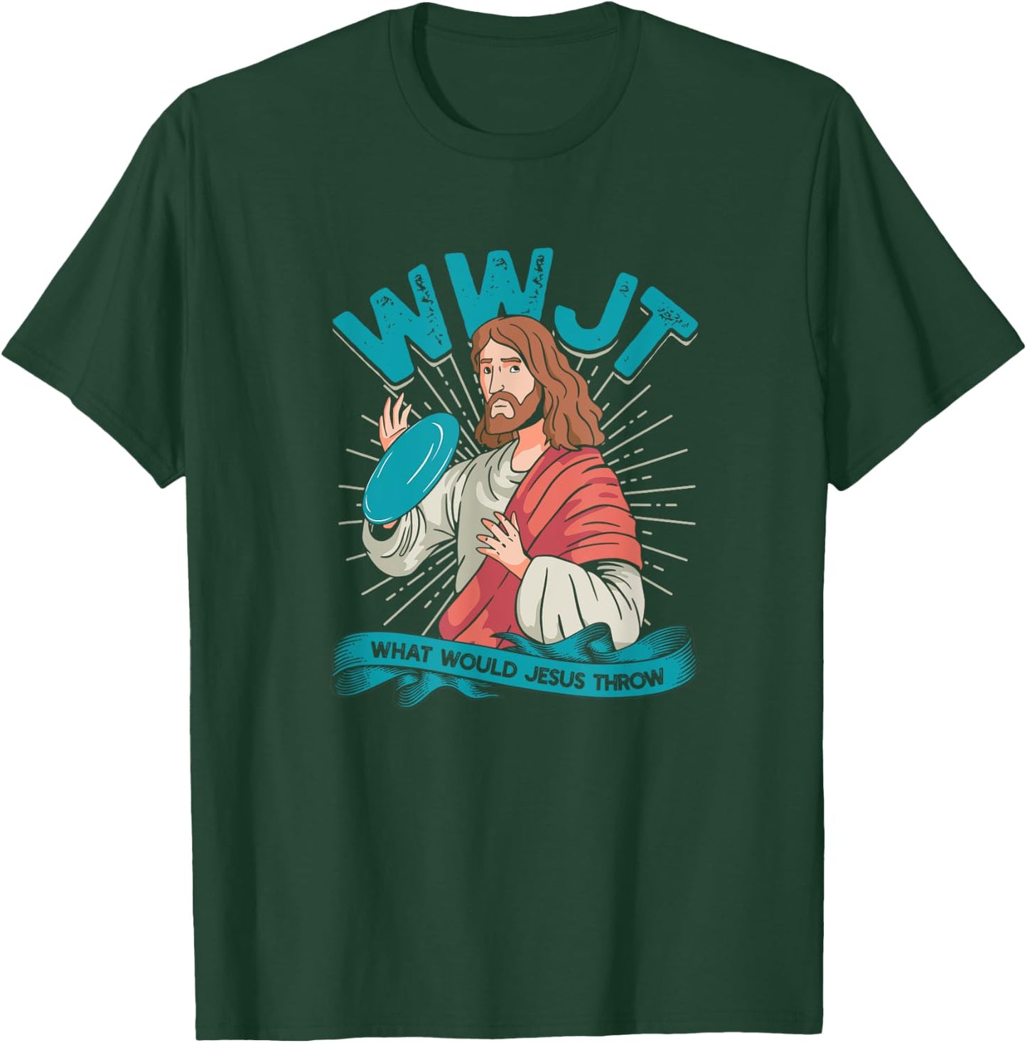 WWJT What would Jesus throw - Frisbee disc golf sport T-Shirt - T-Shirt | Forest