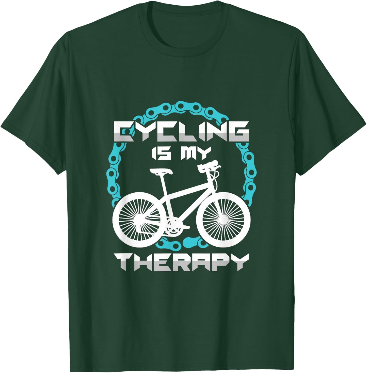 Funny Cyclist Cycling Is My Therapy Bikers T-Shirt - T-Shirt | Forest