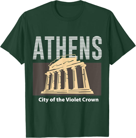 Athens Vacation Holiday Greece Flag T-Shirt - T-Shirt | Forest
