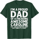 Custom Men Birthday Son Daughter Christmas Dad Of CAROLINE Gift Father's Day Funny Personalized Name T-Shirt - T-Shirt | Forest
