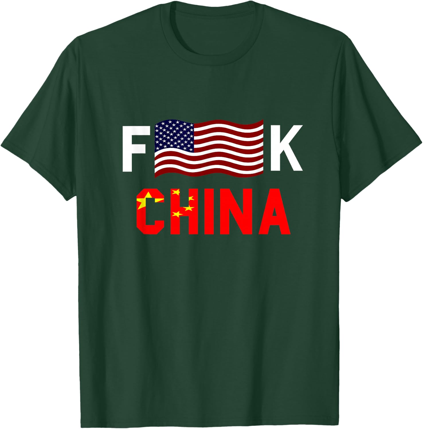 F American Flag K China T-Shirt - T-Shirt | Forest
