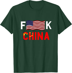 F American Flag K China T-Shirt - T-Shirt | Forest