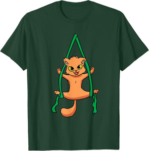 Aerial Silk Dancer Acrobat Funny Cat Aerialist Men Women Girls Kids T-Shirt - T-Shirt | Forest