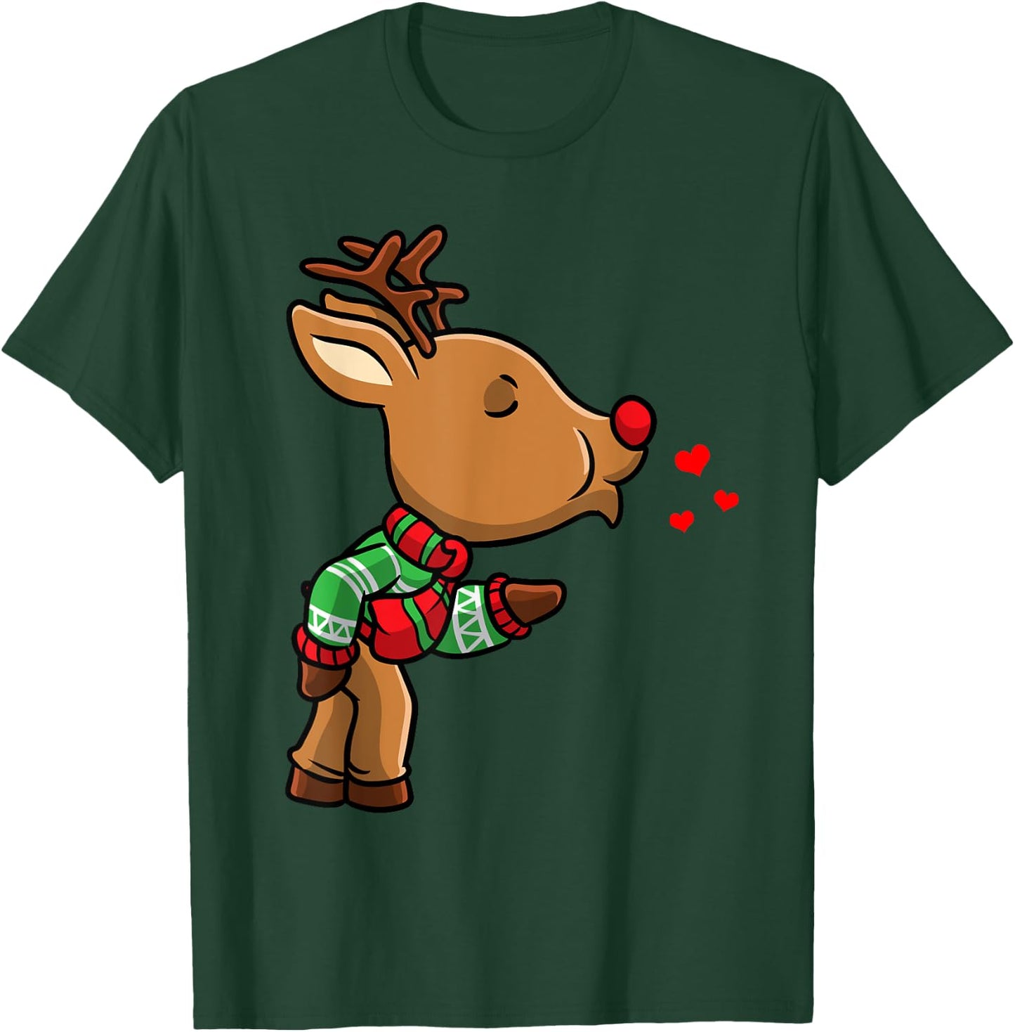 Reindeer Christmas Matching Couple T-Shirt - T-Shirt | Forest
