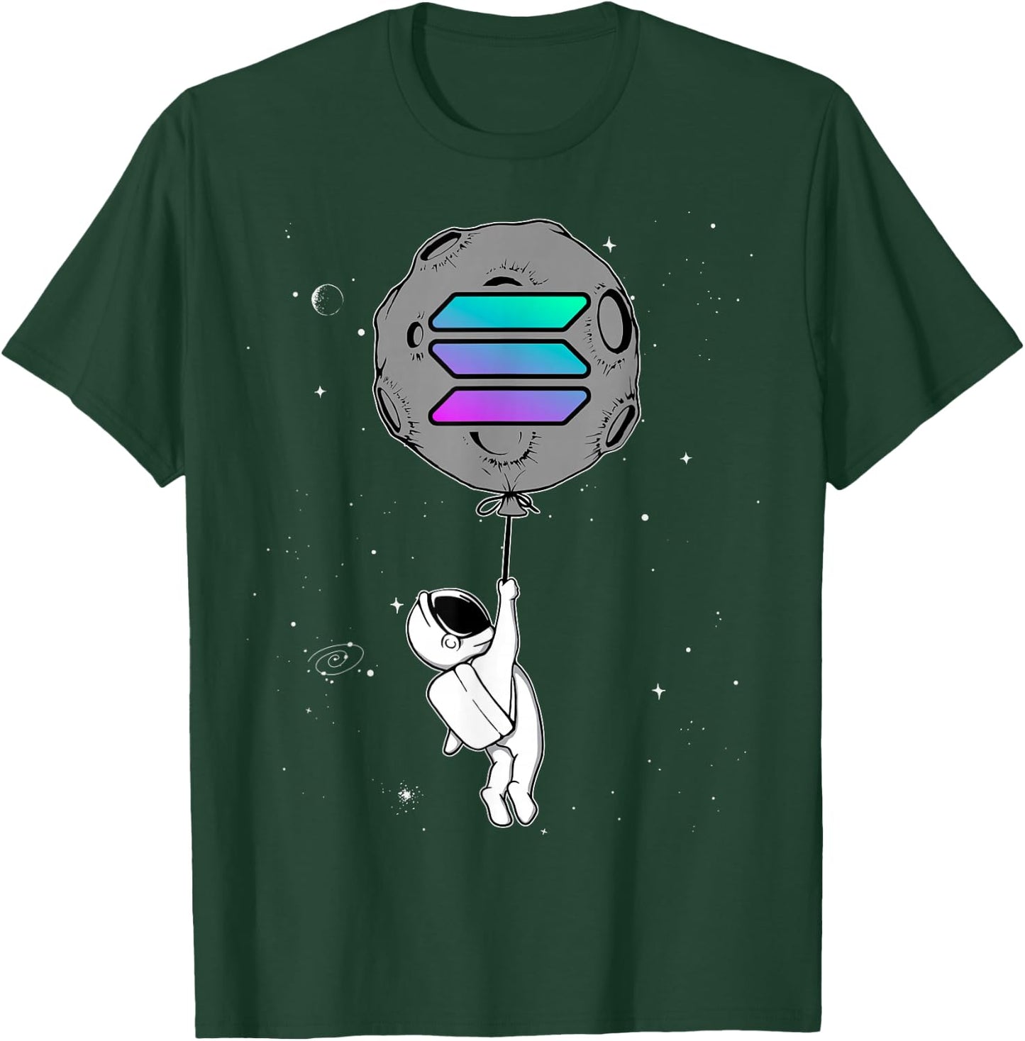 Cryptocurrency Talk Funny Solana Hodl Moon Astronaut T-Shirt - T-Shirt | Forest