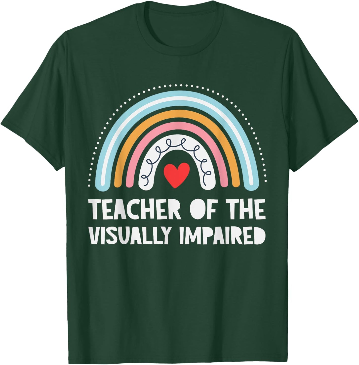Vision Teacher Crew Boho Back School Appreciation Thank TVI T-Shirt - T-Shirt | Forest